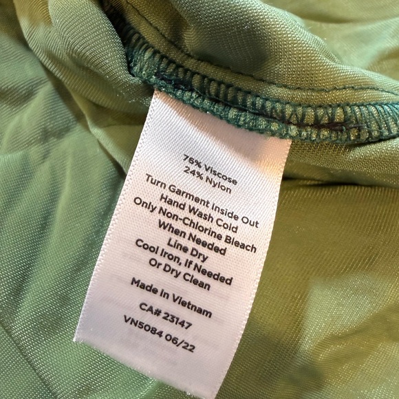 Talbots women’s Green Velvet Popover Long Sleeve Shirt Dress sz XL holiday - Picture 6 of 7